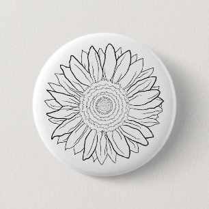zonnebloem ronde button 5,7 cm