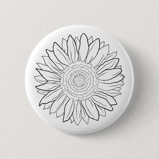 zonnebloem ronde button 5,7 cm (Voorkant)