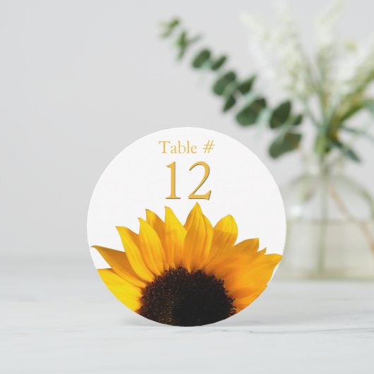 Zonnebloem Ronde Kaart (Staand voorkant)