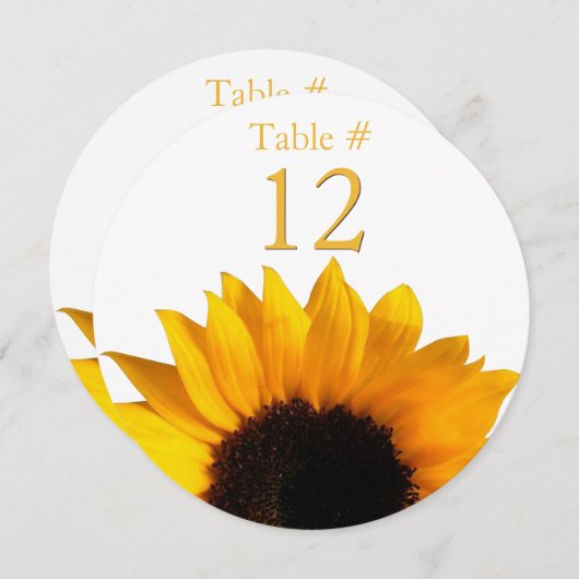 Zonnebloem Ronde Kaart (Voorkant / Achterkant)