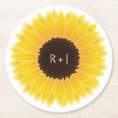 Zonnebloem Ronde Kartonnen Onderzetter (Voorkant)