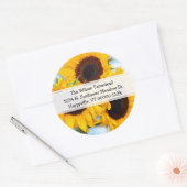 Zonnebloem Ronde retour adreslabel Sticker (Envelop)