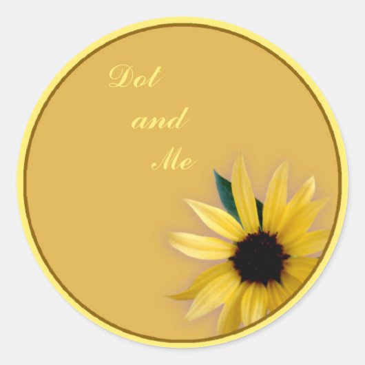 Zonnebloem Ronde Sticker (Voorkant)