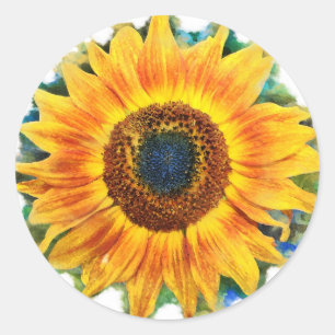 Zonnebloem Ronde Sticker