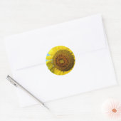 Zonnebloem Ronde Sticker (Envelop)