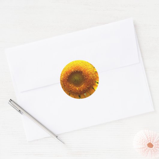 Zonnebloem Ronde Sticker (Envelop)