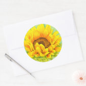 Zonnebloem Ronde Sticker (Envelop)