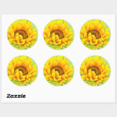 Zonnebloem Ronde Sticker (Vel)
