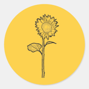 Zonnebloem Ronde Sticker