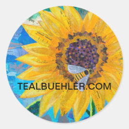 Zonnebloem Ronde Sticker