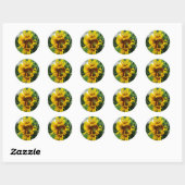 Zonnebloem Ronde Sticker (Vel)