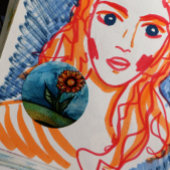 Zonnebloem Ronde Sticker