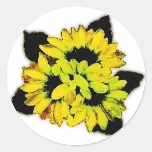 Zonnebloem Ronde Sticker
