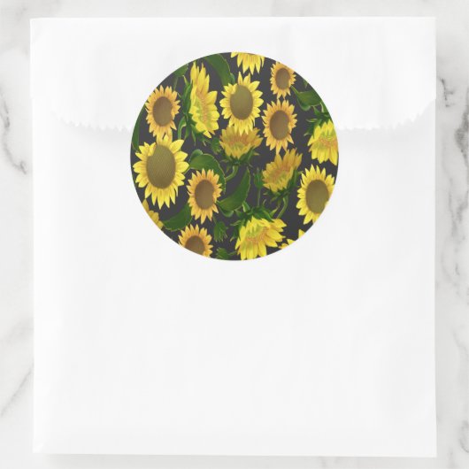 Zonnebloem Ronde Sticker (Tas)