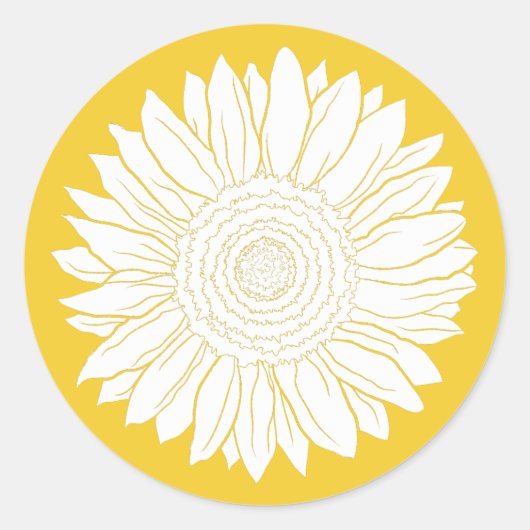 zonnebloem ronde sticker (Voorkant)