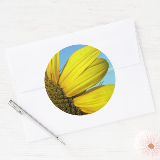 Zonnebloem Ronde Sticker (Envelop)