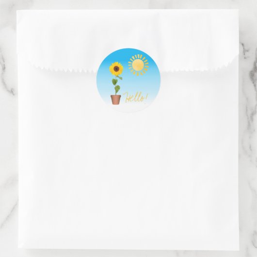 Zonnebloem Ronde Sticker (Tas)