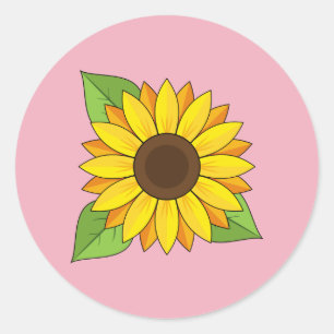 Zonnebloem Ronde Sticker