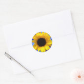 Zonnebloem Ronde Sticker (Envelop)