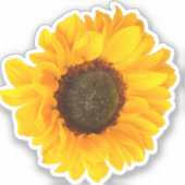 Zonnebloem ronde sticker (Voorkant)