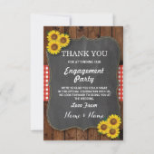 Zonnebloem Rood Dank je Verloving Weduwschap Hout Kaart (Voorkant)