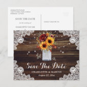 Zonnebloem Rood Roodsmasker Jar Weddenschap redt d Aankondigingskaart (Voorkant / Achterkant)