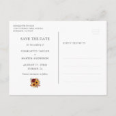 Zonnebloem Rood Roodsmasker Jar Weddenschap redt d Aankondigingskaart (Achterkant)