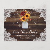 Zonnebloem Rood Roodsmasker Jar Weddenschap redt d Aankondigingskaart (Voorkant)