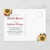 Zonnebloem Rood Rozen Licht Vrijgezellenfeest Uitn Uitnodiging Briefkaart (Achterkant)