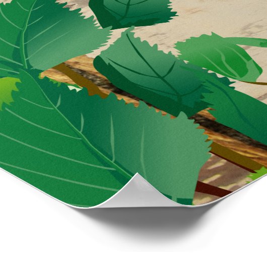 Zonnebloem - Rood - Zitkool Poster (Hoek)