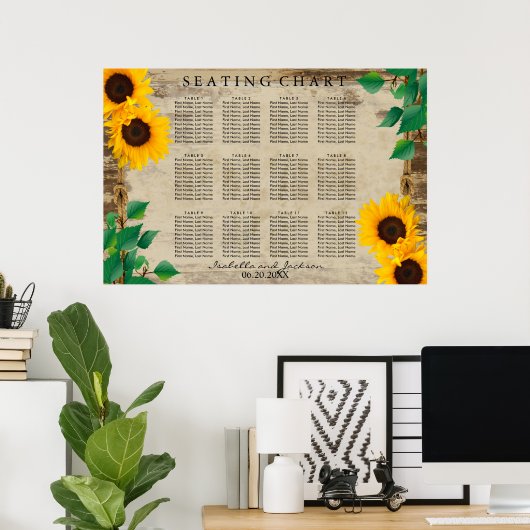 Zonnebloem - Rood - Zitkool Poster (Thuiskantoor)