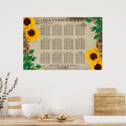 Zonnebloem - Rood - Zitkool Poster (Keuken)