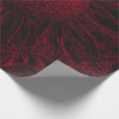 Zonnebloem Rood Zwart Bloemenkunst Decoupage Cadeaupapier (Hoek)