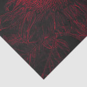 Zonnebloem Rood Zwart Bloemenkunst Decoupage Tissuepapier (Detail)