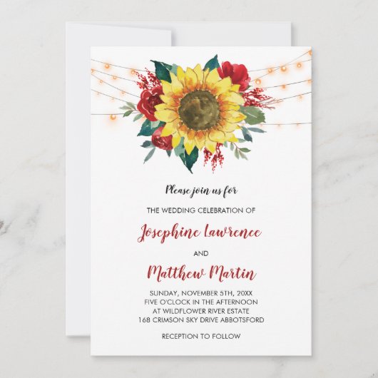 Zonnebloem Roodbloem Ventilatorlicht Bindend Kaart (Voorkant)