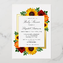 Zonnebloem Roos Autumn Floral Baby shower