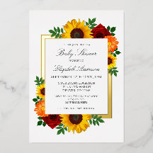 Zonnebloem Roos Autumn Floral Baby shower