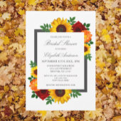 Zonnebloem Roos Autumn Floral Vrijgezellenfeest Kaart