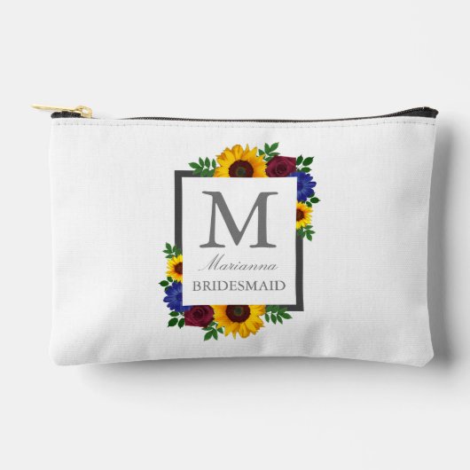 Zonnebloem Roos Bloemen Bruiloft Etui (Voorkant)