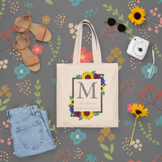 Zonnebloem Roos Bloemen Bruiloft Tote Bag