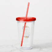 Zonnebloem Roos Bloemige Trouw Acryl Drinkbeker (Achterkant)