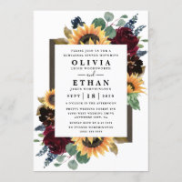 Zonnebloem Roos Bourgondië Navy Blue repetitie din