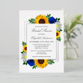 Zonnebloem Roos Daisy Autumn Floral Vrijgezellenfe Folie Uitnodiging (Staand Voorkant)