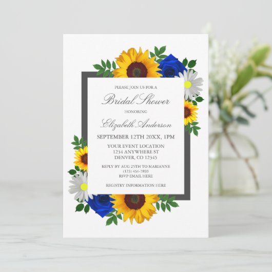 Zonnebloem Roos Daisy Autumn Floral Vrijgezellenfe Kaart (Staand voorkant)