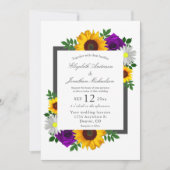 Zonnebloem Roos Daisy Autumn Floral Wedding Kaart (Voorkant)