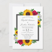 Zonnebloem Roos Daisy Autumn Floral Wedding Kaart (Voorkant)