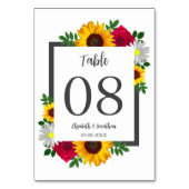 Zonnebloem Roos Daisy Autumn Floral Wedding Kaart (Voorkant)