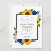 Zonnebloem Roos Daisy Autumn Floral Wedding Kaart (Voorkant)
