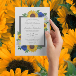 Zonnebloem Roos Daisy Autumn Floral Wedding Kaart