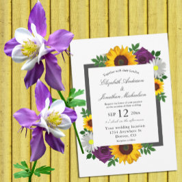 Zonnebloem Roos Daisy Autumn Floral Wedding Kaart